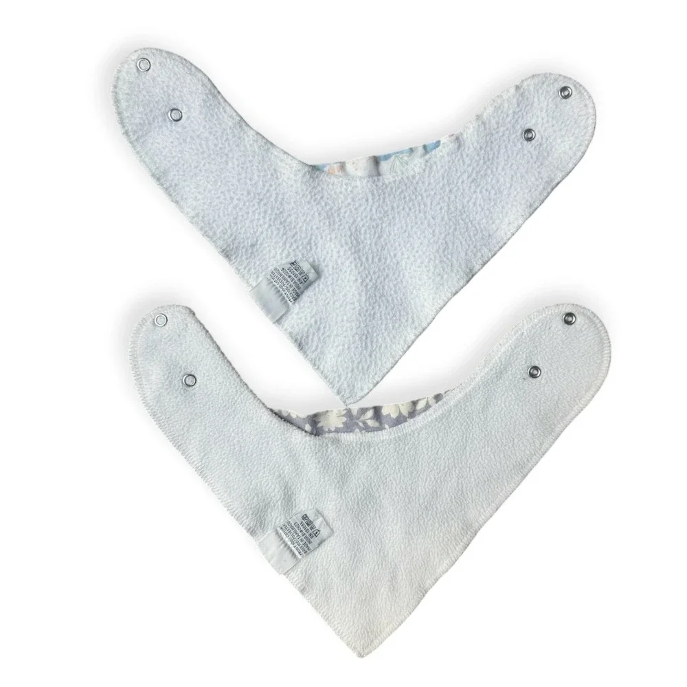 Copper Pearl Baby Bandana Bibs 2 Pack Unicorn Rainbow Floral Grey White Snaps